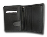 Černá kožená peněženka - otevřená